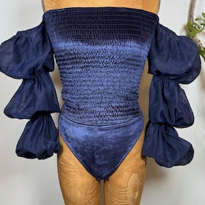 Free People Velvet Bodysuit | Chic Long-Sleeve Bodysuit | Vintage-Inspired Evening Top | Elegant Fitted Blouse image 1