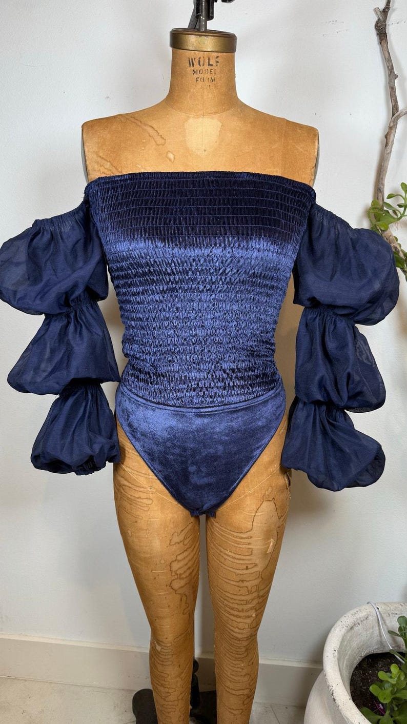 Free People Velvet Bodysuit | Chic Long-Sleeve Bodysuit | Vintage-Inspired Evening Top | Elegant Fitted Blouse image 1