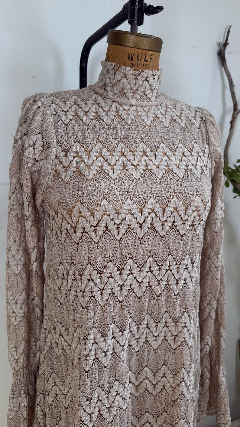 Free People Simone Lace Dress - Boho Neutral Romantic Festival Dress XS image 4