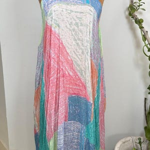 Vestido de verano abstracto de Anthropologie / Vestido ligero de verano en tonos pastel / Vestido fluido Talla pequeña imagen 2