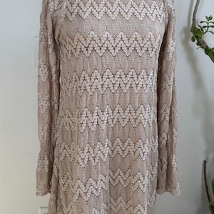 Free People Simone Lace Dress - Boho Neutral Romantic Festival Dress XS image 1