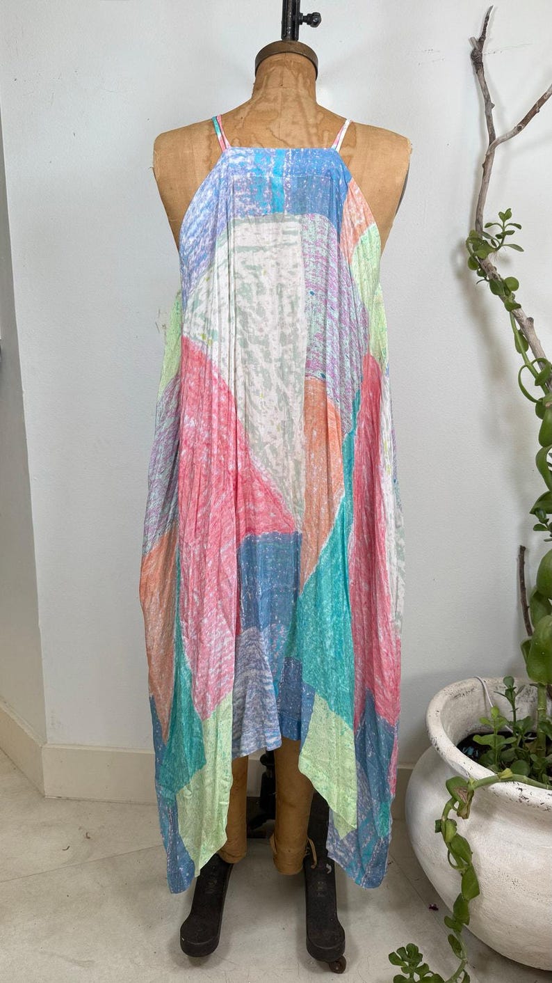 Vestido de verano abstracto de Anthropologie / Vestido ligero de verano en tonos pastel / Vestido fluido Talla pequeña imagen 1