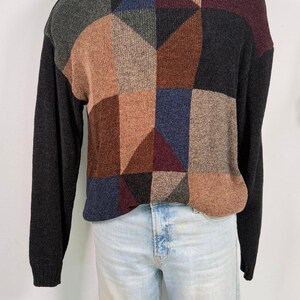 80s Vintage Sweater: Colorful Geometric Pullover