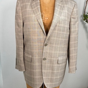 Wool Silk Plaid Blazer: Italian Tailored Sport Coat