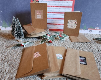 Ręcznie robione 4x5 Brown Kraft Kartki Świąteczne