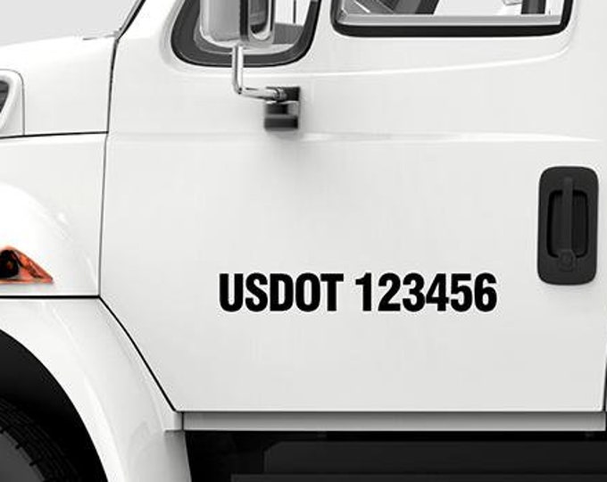 Featured listing image: US DOT Number Decal Set: Trucking Door Vinyl Decals