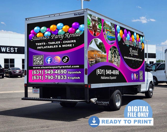 Featured listing image: Custom Truck Wrap Design: Business or Party Rental (Digital File)