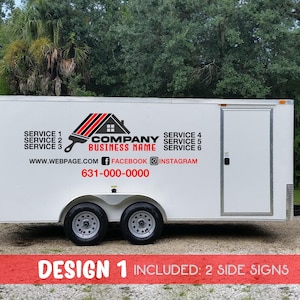 Business Decal Trailer, Business Name, Custom Business Decal, Trailer signs, Trailer personalized, PaintingTrailer Decals