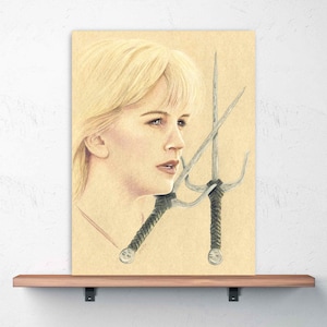 Gabrielle Print, Renee O&#39;Connor portrait, Xena Art, Feminist Art, Warrior Woman, Strong Woman Art, Gabrielle Xena