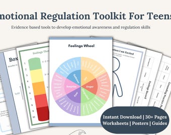 Zestaw narzędzi do regulacji emocji u nastolatków | Umiejętności radzenia sobie, łagodzenie lęku (do druku)