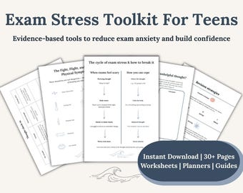 Zestaw narzędzi do radzenia sobie ze stresem egzaminacyjnym dla nastolatków | Zeszyt ćwiczeń z lękiem w terapii poznawczo-behawioralnej, plan powtórek (do pobrania na bieżąco)