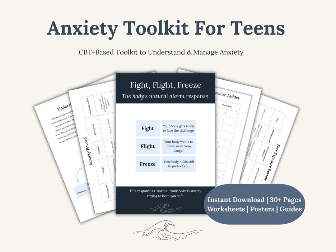 Teen Anxiety Workbook | CBT Printable Worksheets | Coping Skills ...