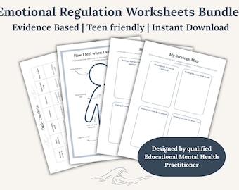 Arkusze ćwiczeń do regulacji emocji dla nastolatków | Materiały do druku: uczucia i umiejętności radzenia sobie | Zasoby dla terapeutów i osób ze zdrowiem psychicznym