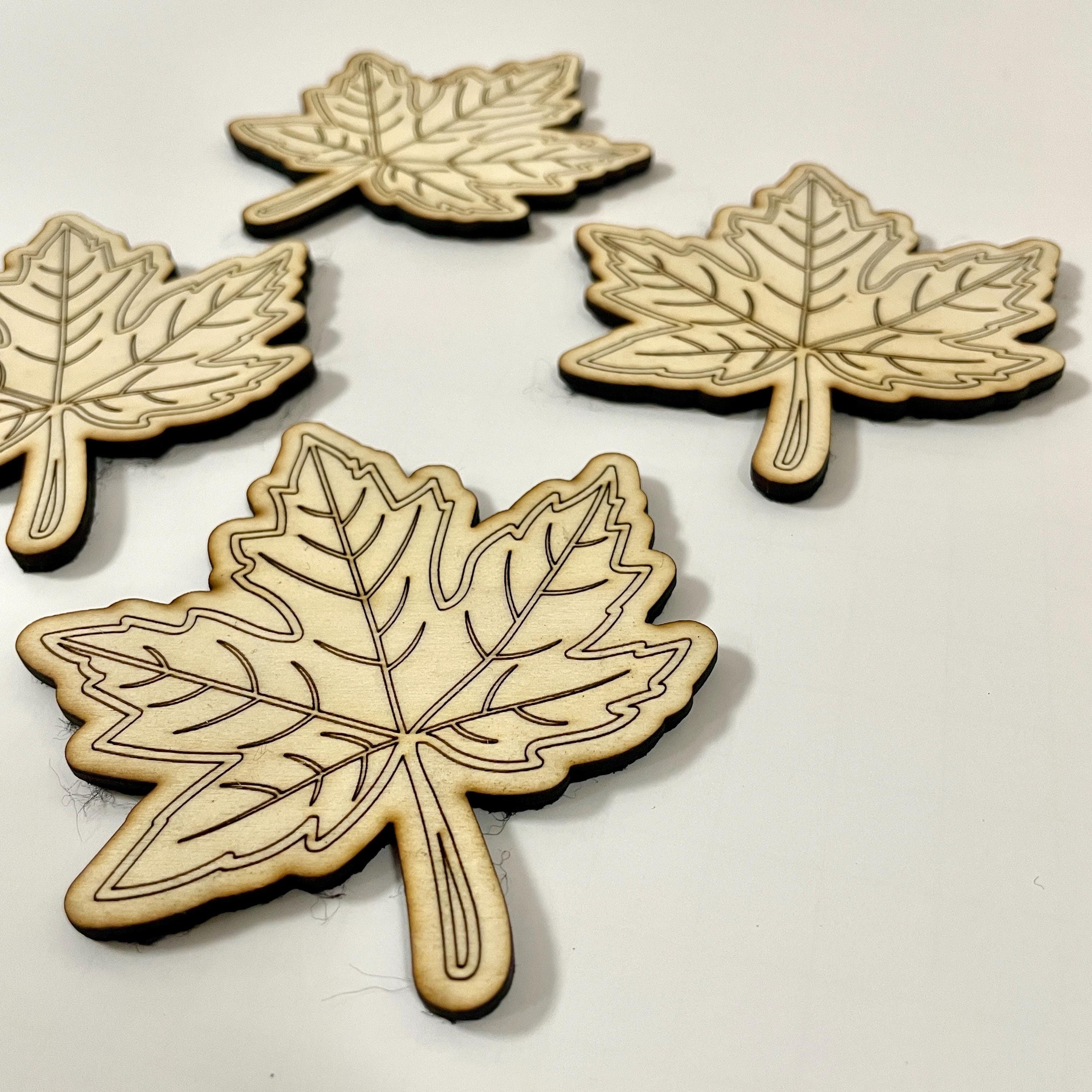 Laser Engraved Maple Leaf Wooden Coasters - Fall Decor, Set of 4 - Etsy