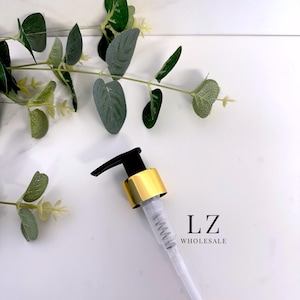 1-150pcs Black & Gold 24MM Pumps for Refillable Plastic Pump Bottles / Square, Tubular / 250ml, 500ml / Bathroom / Kitchen / Soap Dispenser