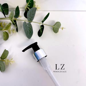 1-150pcs Black & Silver 24MM Pumps for Refillable Plastic Pump Bottles / Square, Tubular, 250ml, 500ml / Bathroom / Kitchen / Soap Dispenser