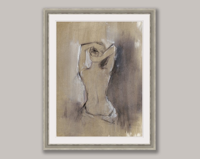 Figure Drawing. Nude Art Sketch. Fashion Sketch. Figurative Art Print