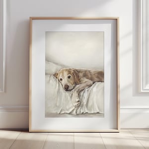 Labrador Retriever Sleeping Dog Print: Nursery & Home Wall Art by Ethan Harper image 1