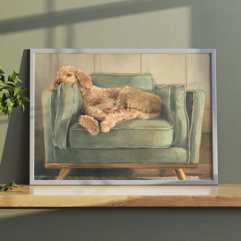 Goldendoodle Art Print - Golden Doodle Wall Painting by Ethan Harper - Labradoodle Wall Art Prints For Nursery - Dog Bathroom Art Print image 3