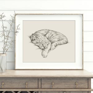 Cat Portrait Wall Art Print - Cat Drawing Poster for Pet Memorial Gift - Cat Artwork Illustration by Ethan Harper image 3