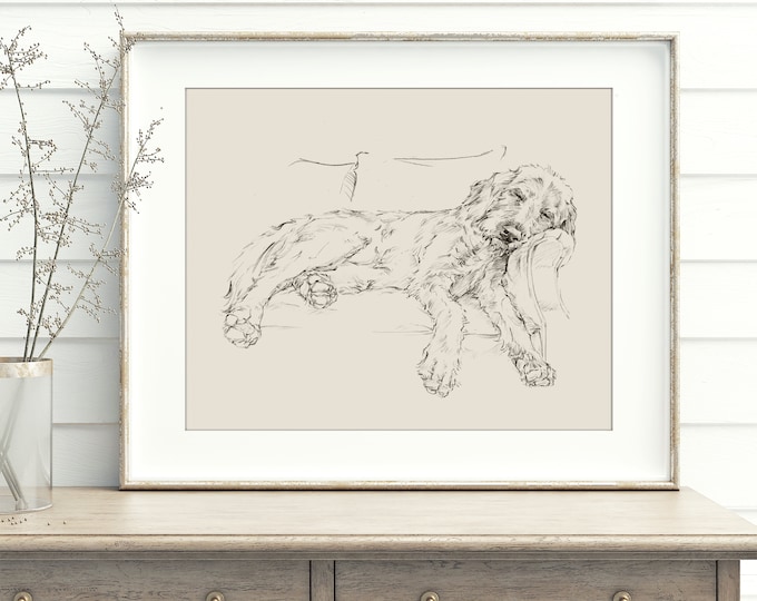 Goldendoodle Drawing Fine Art Print by, Ethan Harper