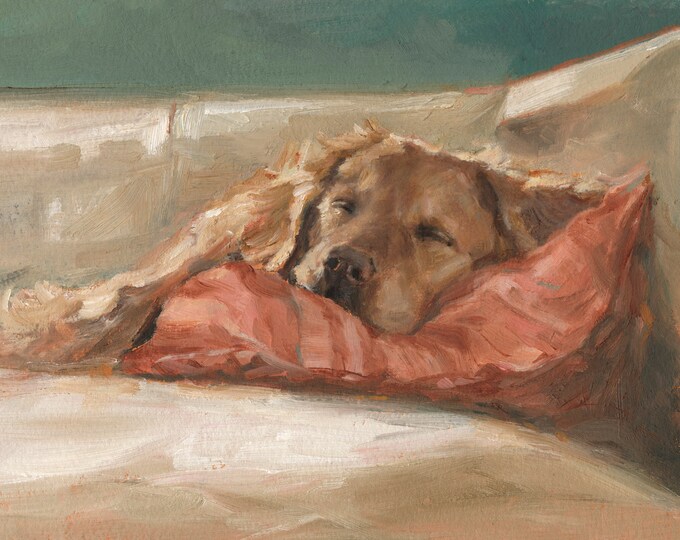 Golden Retriever Fine Art Print. Ethan Harper. Golden Retriever Drawing. Dog Artwork. Dog Wall Decor. Gifts for Dog Lovers.