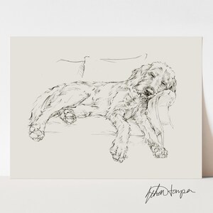 Goldendoodle Art Print - Goldendoodle Sketch Drawing by Ethan Harper -Dog Wall Art Prints For Nursery Decor-Doodle Dog Art Housewarming Gift image 6
