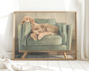 Goldendoodle Art Print - Golden Doodle Wall Painting by Ethan Harper - Labradoodle Wall Art Prints For Nursery or Dorm Room Decor -Dog Print