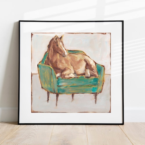 Impression giclée d'art cheval : décoration de ferme lunatique par Ethan Harper