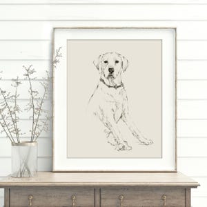 Labrador Retriever Art Print by Ethan Harper.  Yellow Lab, Black Lab, Chocolate Lab Drawing Wall Decor.