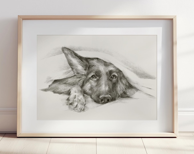 German Shepherd Art Print: Dog Lover Wall Decor