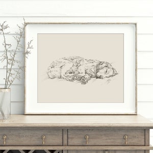 Golden retriever art print by Ethan Harper wall decor.