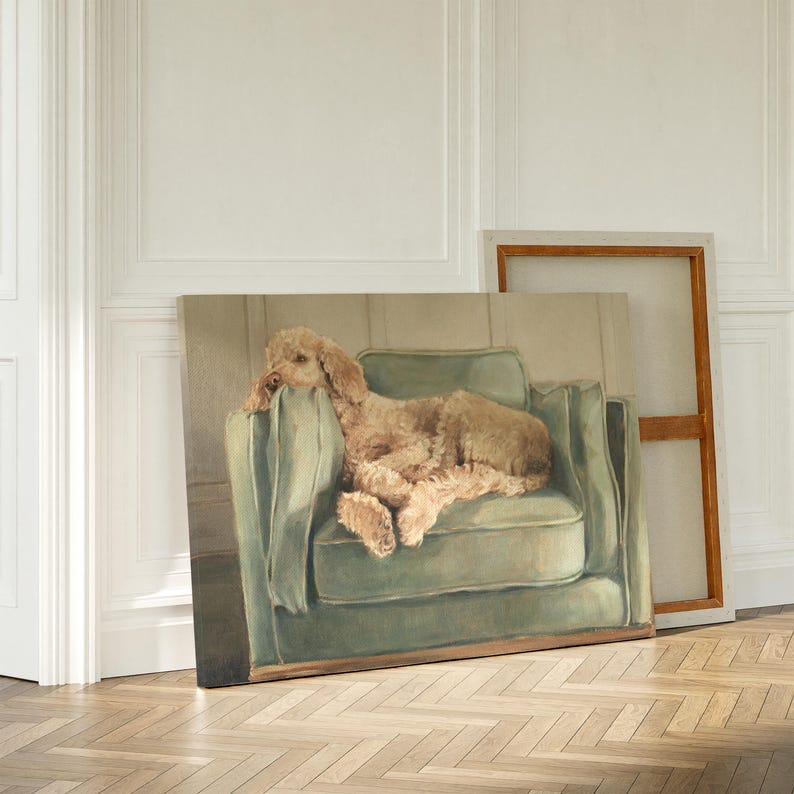 Goldendoodle Art Print - Golden Doodle Wall Painting by Ethan Harper - Labradoodle Wall Art Prints For Nursery - Dog Bathroom Art Print image 2