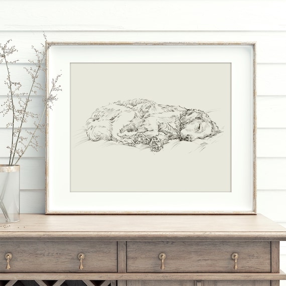 Golden retriever art print by Ethan Harper wall decor.