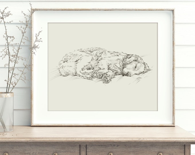 Golden retriever art print by Ethan Harper wall decor.