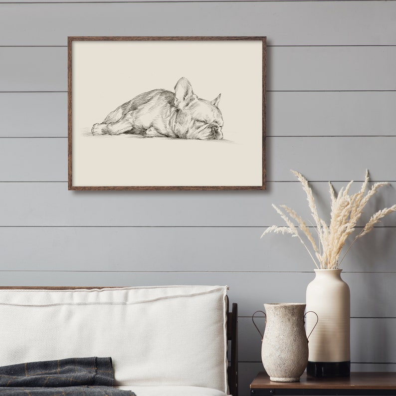 French Bulldog Art Print. Contour Drawing. Artist Ethan Harper. Cute Gifts for Dog Lovers. Dog Wall Decor. image 2