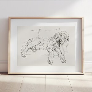 Goldendoodle Art Print - Goldendoodle Sketch Drawing by Ethan Harper -Dog Wall Art Prints For Nursery Decor-Doodle Dog Art Housewarming Gift image 2