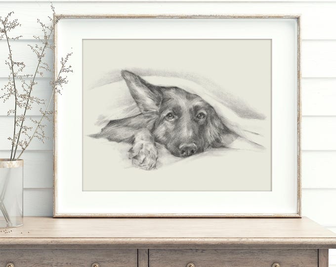 German Shepherd Art Print: Dog Lover Wall Decor