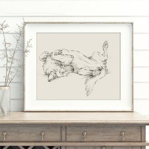 German Shepherd Art Print by Ethan Harper - Minimalist Sketch Dog Drawing for Nursery or Home Decor, Dog Lover Gift, GSD Pet Portrait