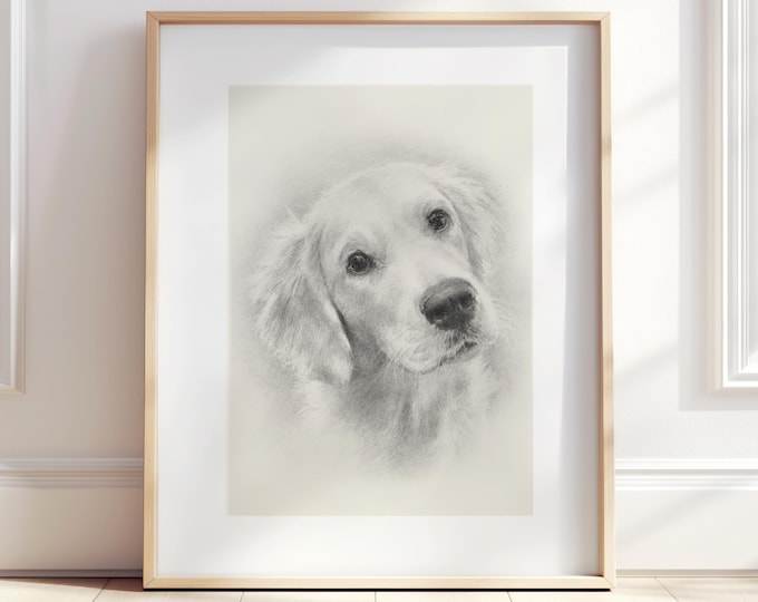 Custom Dog Sketch Portrait, Hand Drawn Pet Memorial Drawing, Personalized Dog Portrait from Photo, Unique Gift for Pet Lovers