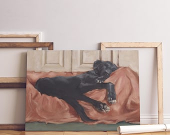 Labrador Retriever Art Print by Ethan Harper. Black Lab Painting Wall Decor.