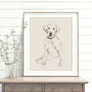 Labrador Retriever Art Print by Ethan Harper - Yellow, Black & Chocolate Lab Drawing Wall Decor for Dog Lovers