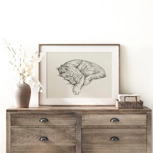 Cat Portrait Wall Art Print - Cat Drawing Poster for Pet Memorial Gift - Cat Artwork Illustration by Ethan Harper image 7