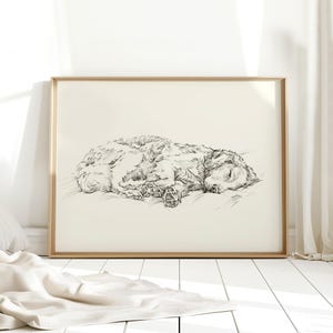 Golden Retriever Wall Art Prints by Ethan Harper - Golden Retriever Sketch Drawing For Nursery Decor or Gifts For Kids-Dog Portrait Painting