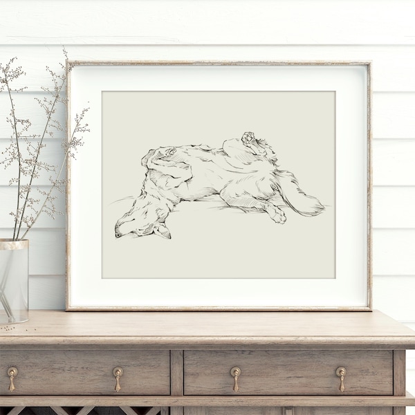 Husky Wall Art Gifts - Siberian Husky Wall Art Print For Dorm Decor - Dog Drawing Sketch Memorial Gift-Husky Portrait Artwork For Wall Decor