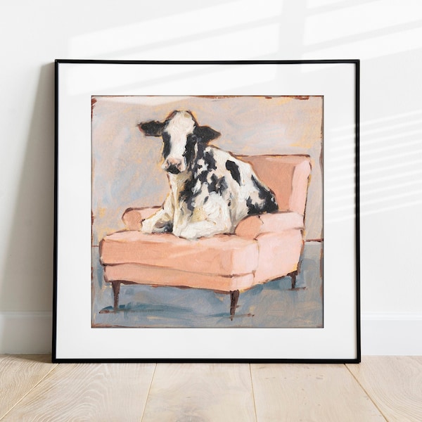 Moo-ving Inn! Utterly Fabulous Holstein Wall Decor Art Print by Ethan Harper