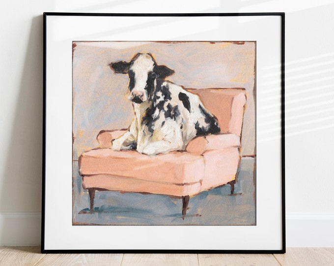 Moo-ving Inn! Utterly Fabulous Holstein Wall Decor Art Print by Ethan Harper