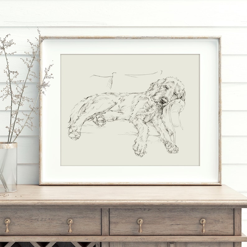 Goldendoodle Art Print - Goldendoodle Sketch Drawing by Ethan Harper -Dog Wall Art Prints For Nursery Decor-Doodle Dog Art Housewarming Gift image 5