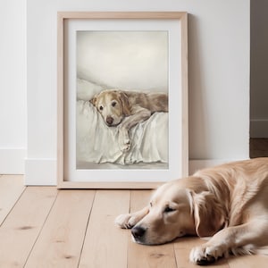 Labrador Retriever Sleeping Dog Print: Nursery & Home Wall Art by Ethan Harper image 3