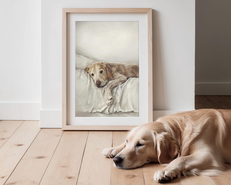 Labrador Retriever Sleeping Dog Print: Nursery & Home Wall Art by Ethan Harper image 3
